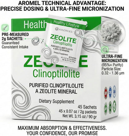 aromel Zeolite Powder Clinoptilolite - 45 Sobres de Polvo Ultrafino (<1 µm) | Clinoptilolita 95% | 3X Activado – Image 2