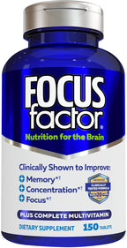 Focus Factor Nutrition for The Brain – Suplemento para Memoria y Concentración, 150 Comprimidos