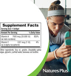 NaturesPlus Betacaroteno Natural – 25.000 UI Vitamina A + Vitamina E – 90 Cápsulas Blandas