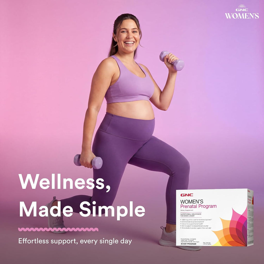GNC Women's Prenatal Program - Sistema de suplementos diarios, 30 packs