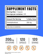 BulkSupplements.com DIM Cápsulas - Diindolylmethane 200mg, Sin Gluten, 120 Cápsulas