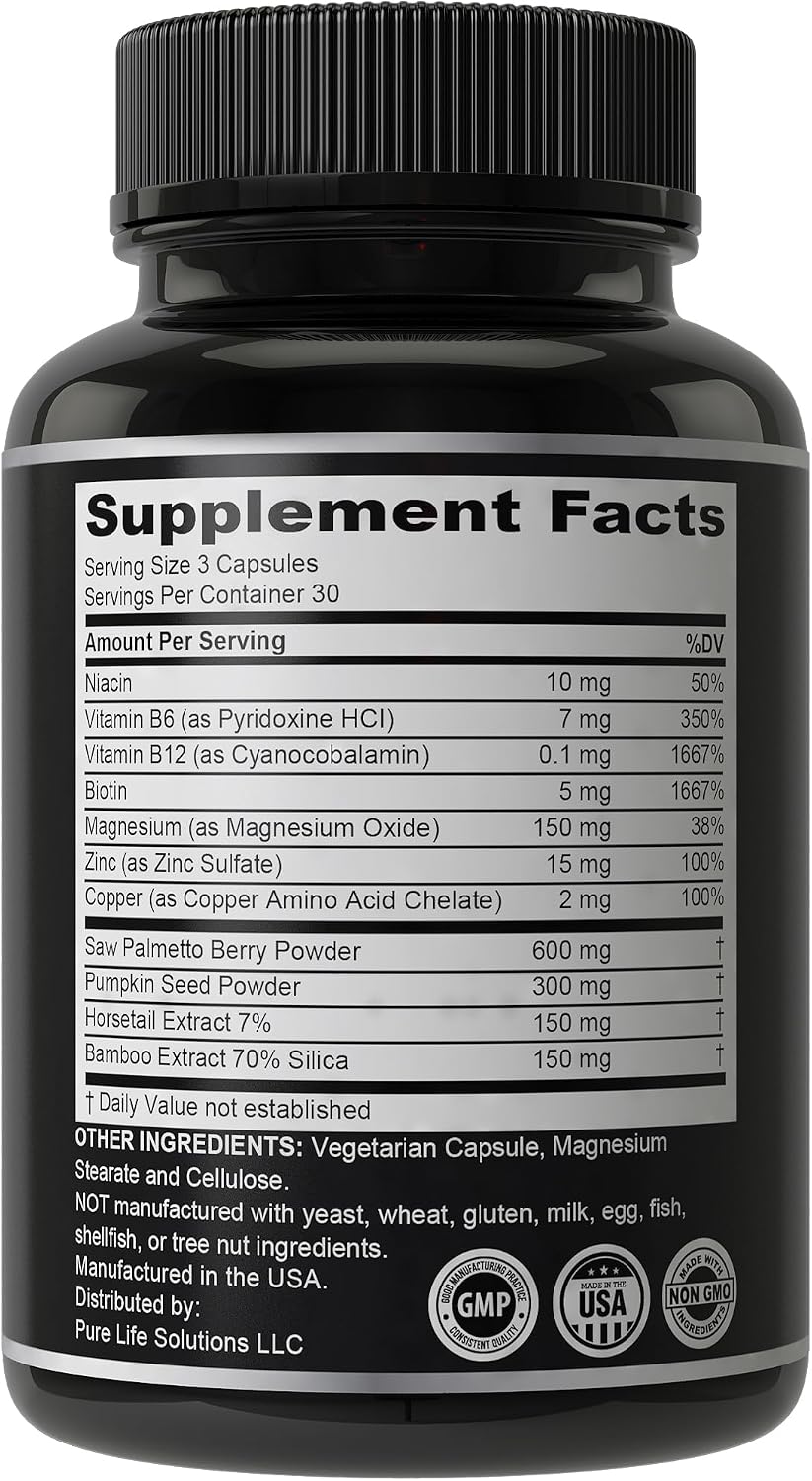 Hair Thickness Maximizer - Vitaminas Veganas 11 en 1 para Cabello, con 5000mcg de Biotina, Zinc y Semilla de Calabaza
