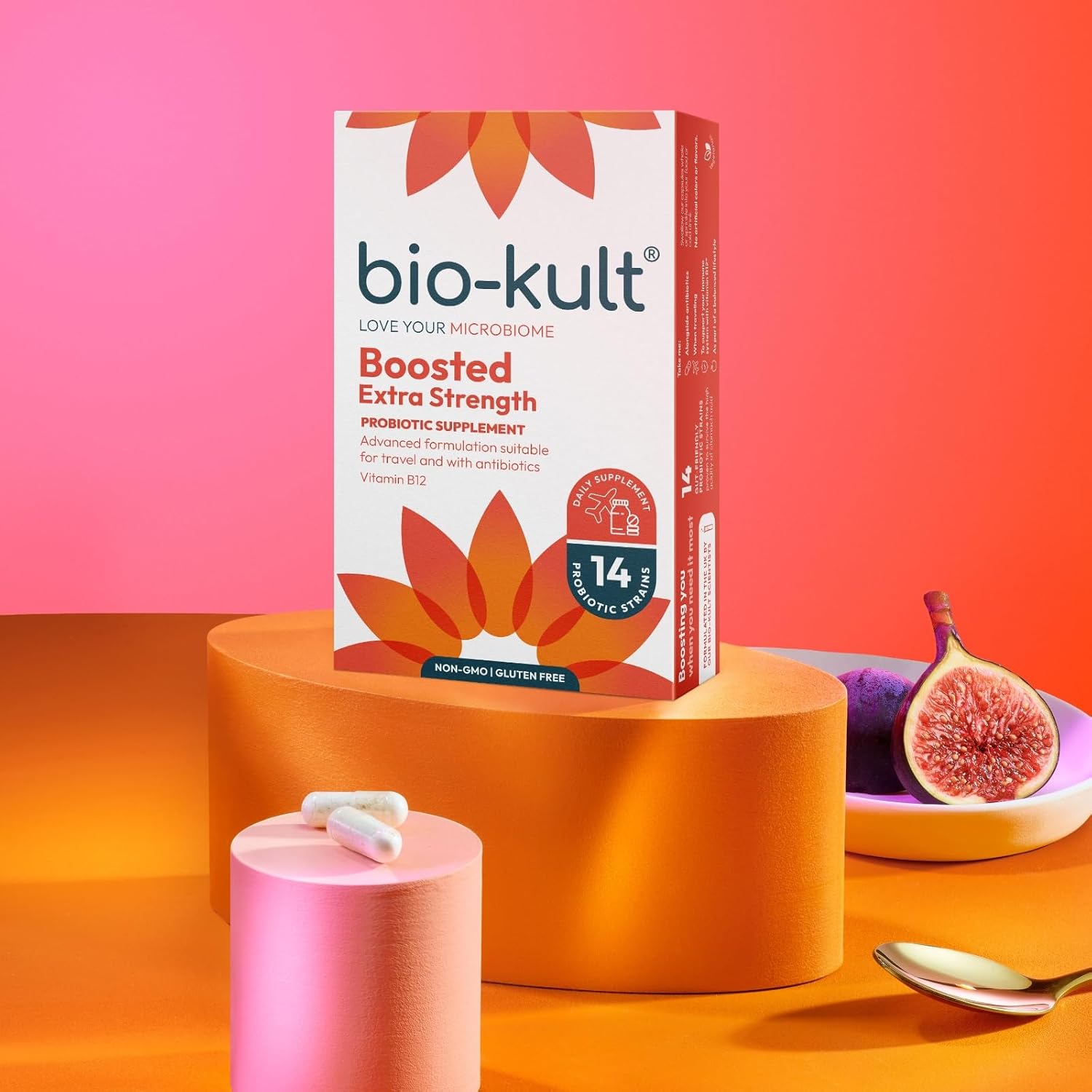 Bio-Kult Boosted Extra Strength Probiótico para la Salud Intestinal y el Sistema Inmunológico con Vitamina B12 – 30 Cápsulas