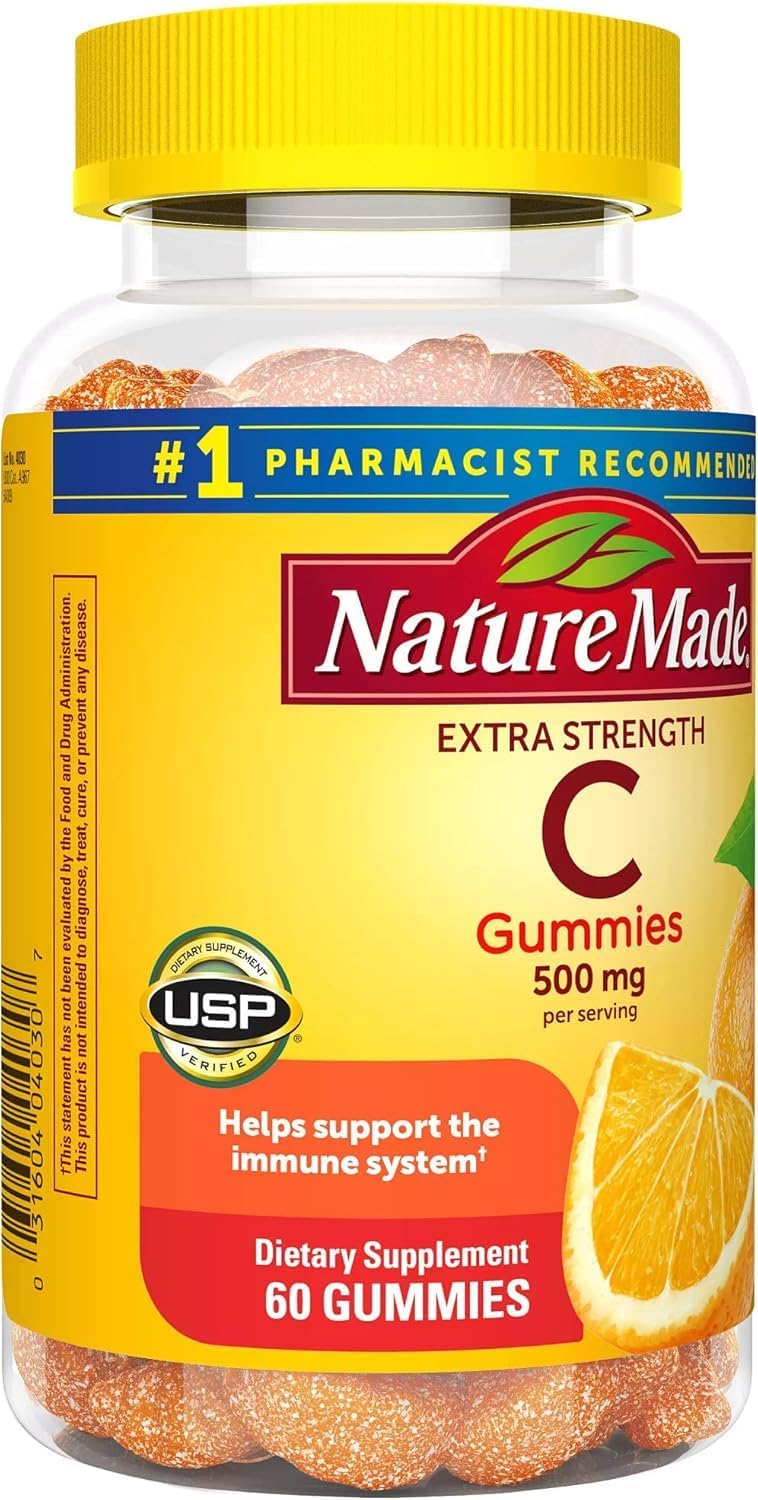 Nature Made Vitamina C Dosis Extra 500 mg - Gominolas - 60 unidades (Paquete de 2)