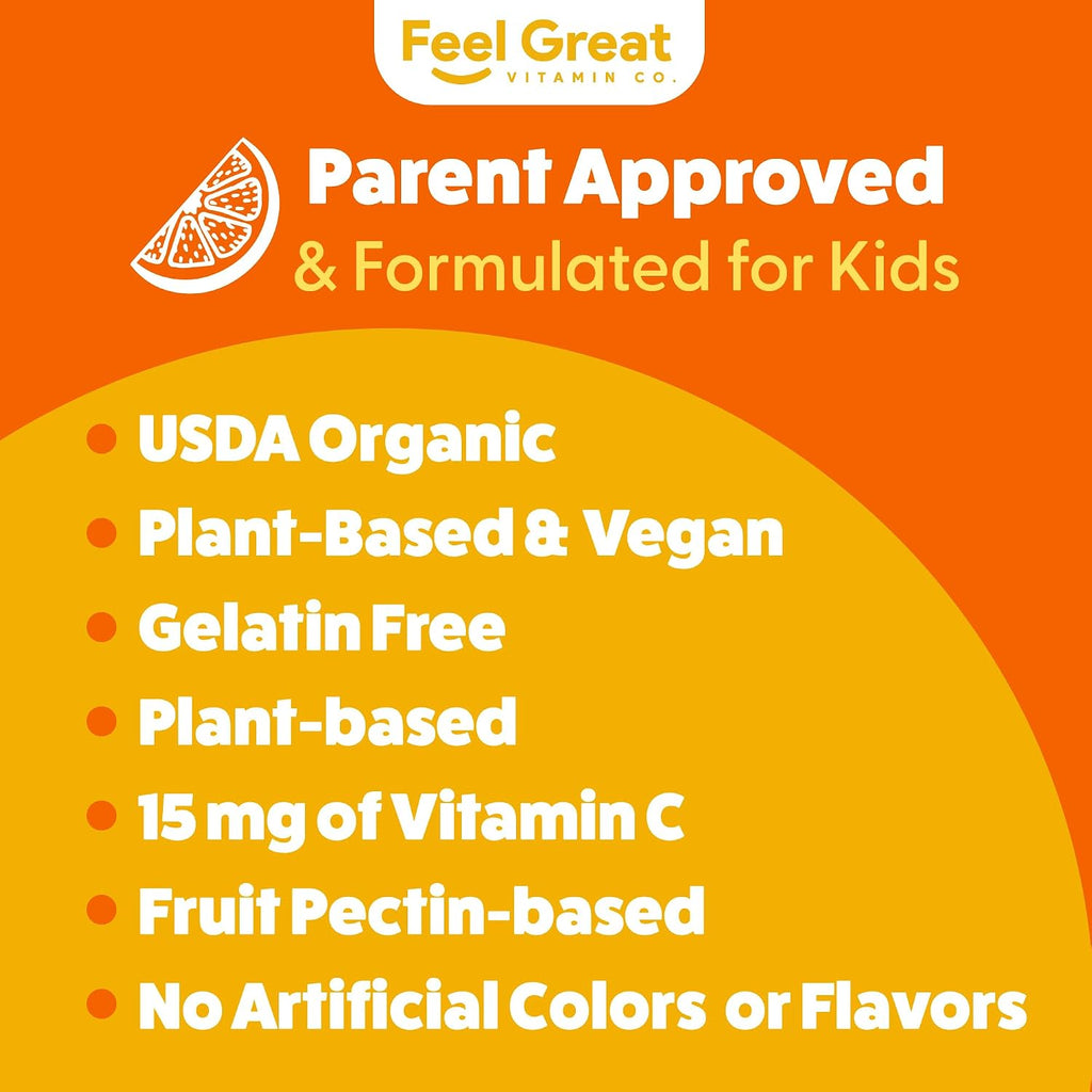 Feel Great Gotas Líquidas Orgánicas de Vitamina C para Niños y Bebés | Apoyo Inmunológico y Antioxidante | Fácil de Tomar | USDA Orgánico, Vegano, Sin OGM, Sin Gluten | 59 ml