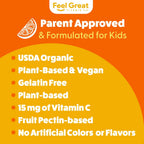 Feel Great Gotas Líquidas Orgánicas de Vitamina C para Niños y Bebés | Apoyo Inmunológico y Antioxidante | Fácil de Tomar | USDA Orgánico, Vegano, Sin OGM, Sin Gluten | 59 ml