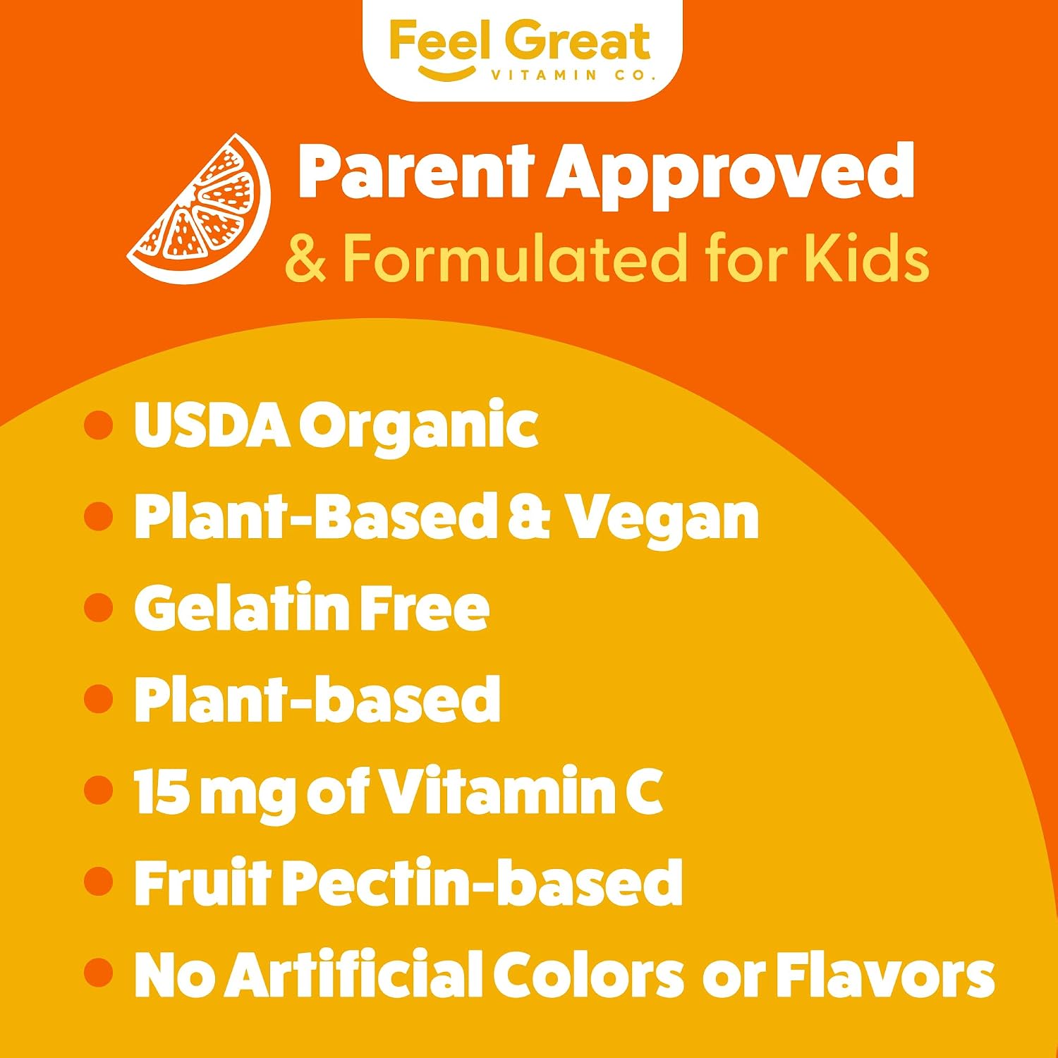 Feel Great Gotas Líquidas Orgánicas de Vitamina C para Niños y Bebés | Apoyo Inmunológico y Antioxidante | Fácil de Tomar | USDA Orgánico, Vegano, Sin OGM, Sin Gluten | 59 ml