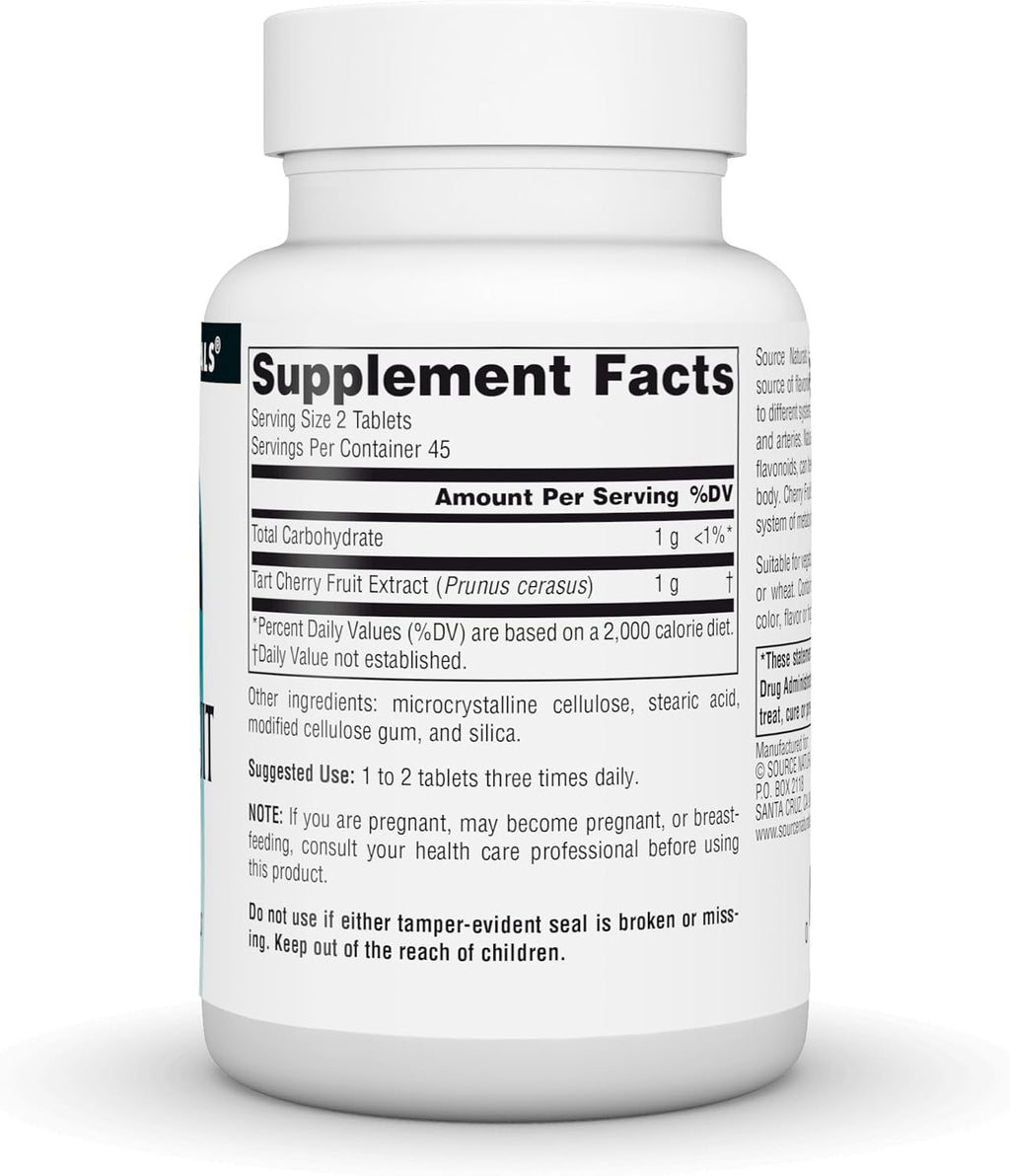 Source Naturals Cherry Extract, 500mg - 90 Vegetarian Tablets
