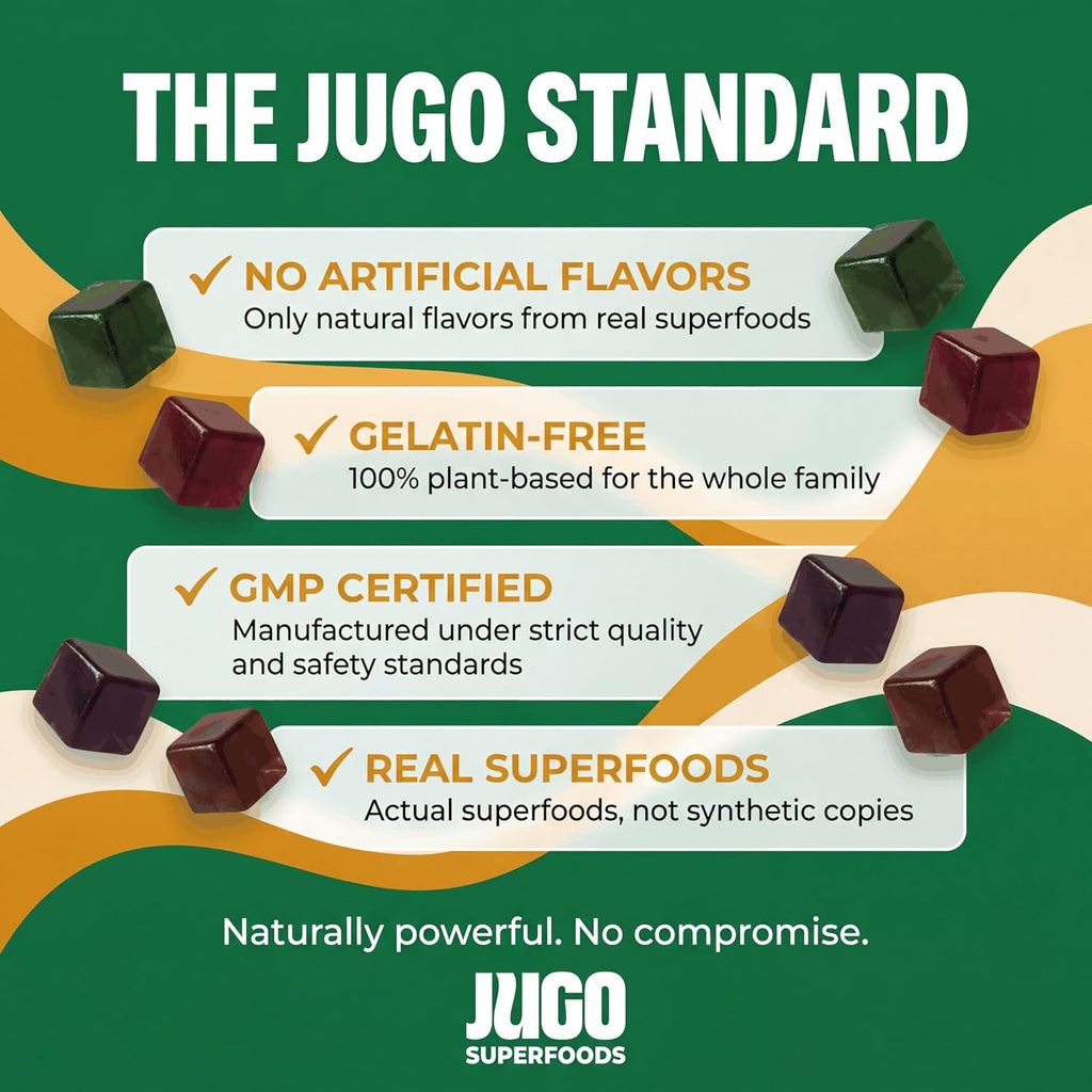 JUGO Beauty + SUPERFOODS Gominolas de Colágeno y Biotina para Cabello, Piel y Uñas - 40 Unidades