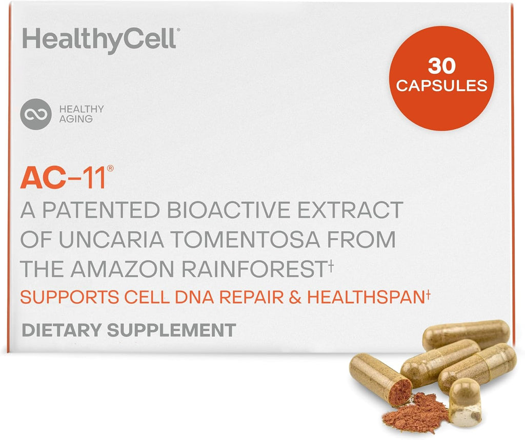 Healthycell AC-11 Extracto de Uña de Gato (Uncaria tomentosa) - Suplemento Antienvejecimiento Vegano