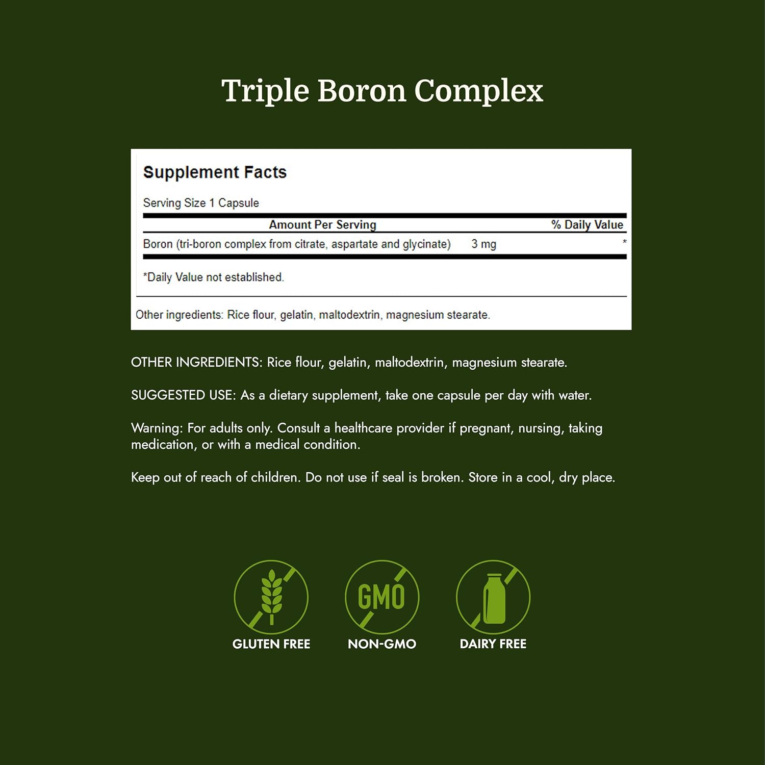 Swanson Triple Boron Complex - 250 Cápsulas