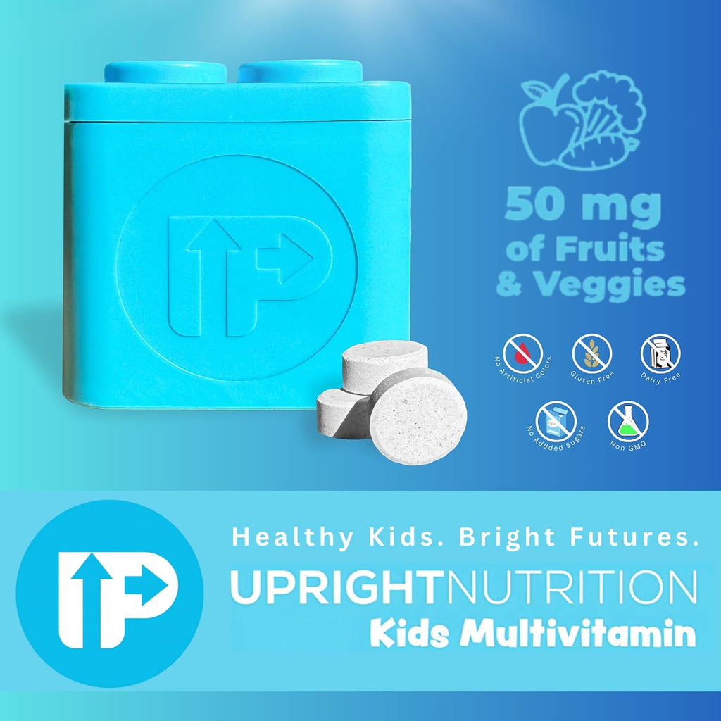 Multivitamínico Infantil UpRight Nutrition | 30 Días | Masticable Sin Azúcar | 17 Vitaminas y Minerales + 50mg de Frutas y Verduras