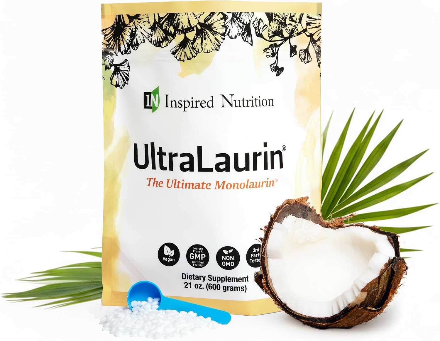 UltraLaurin Monolaurin – 3000 mg por dosis – 200 porciones – Vegano