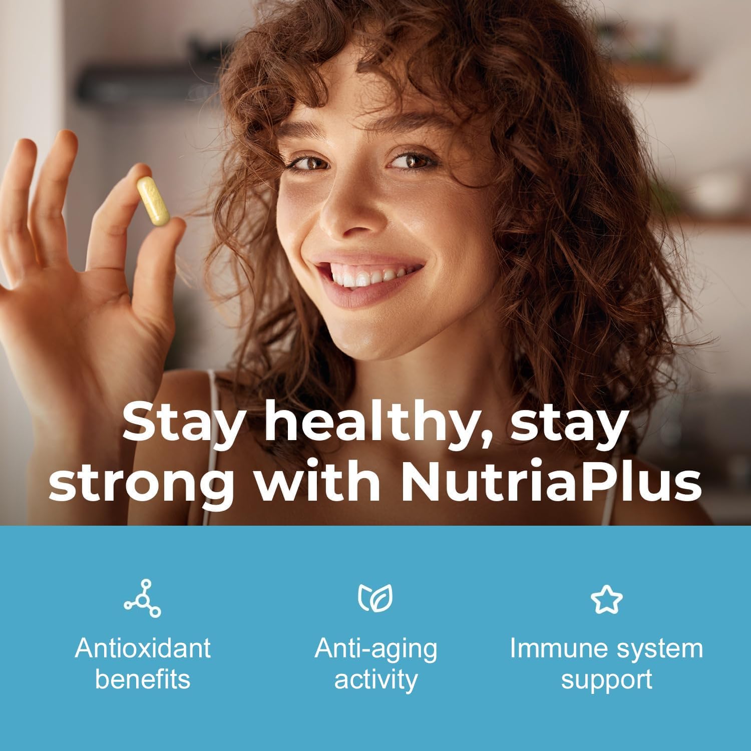Lifestyles NutriaPlus Antioxidant Supplement - Herbal Immune Support & Multivitamin with Selenium, Vitamin C, Green Tea, Garlic, and More – Made in Canada – 60 Cápsulas