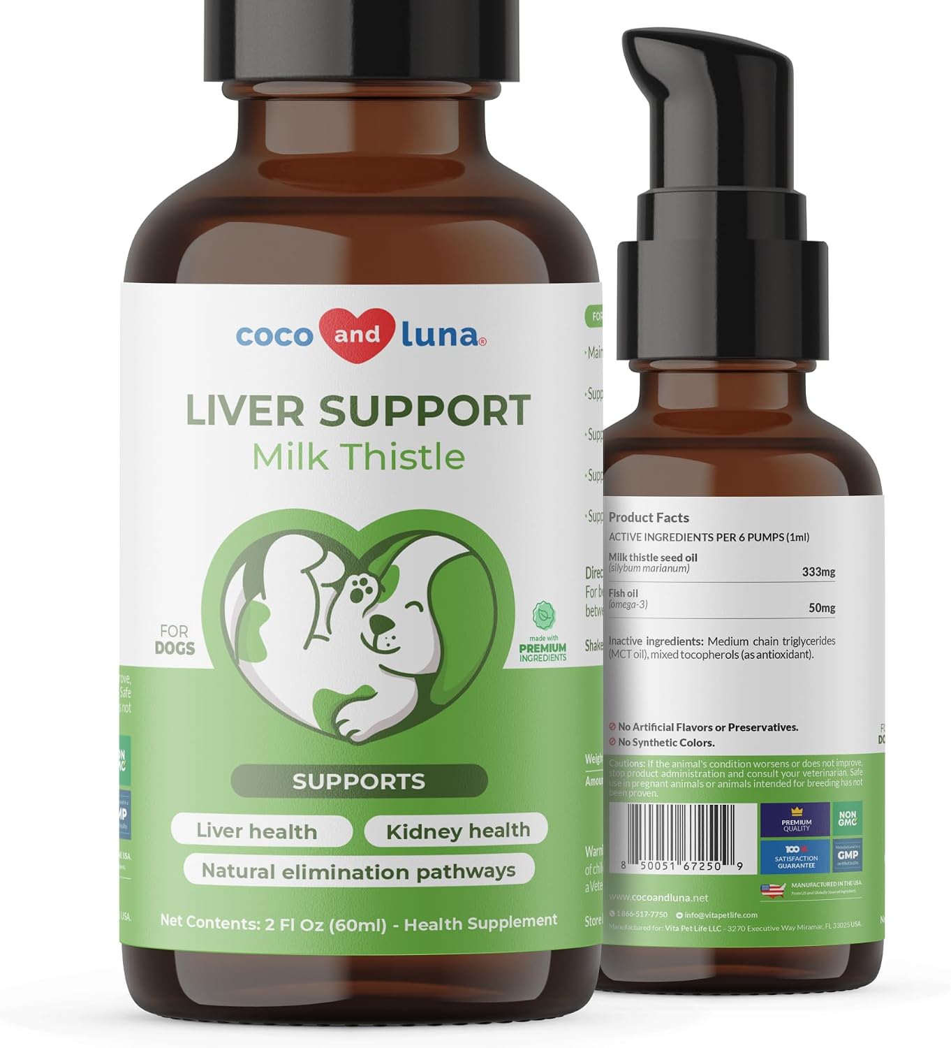 Milk Thistle Líquido para Perros - Apoyo para Hígado, Riñones y Desintoxicación