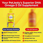 PetJesty Pure Omega 3 Oil - Suplemento Líquido de Omega 3 Vegano para Perros y Gatos (780 ml)