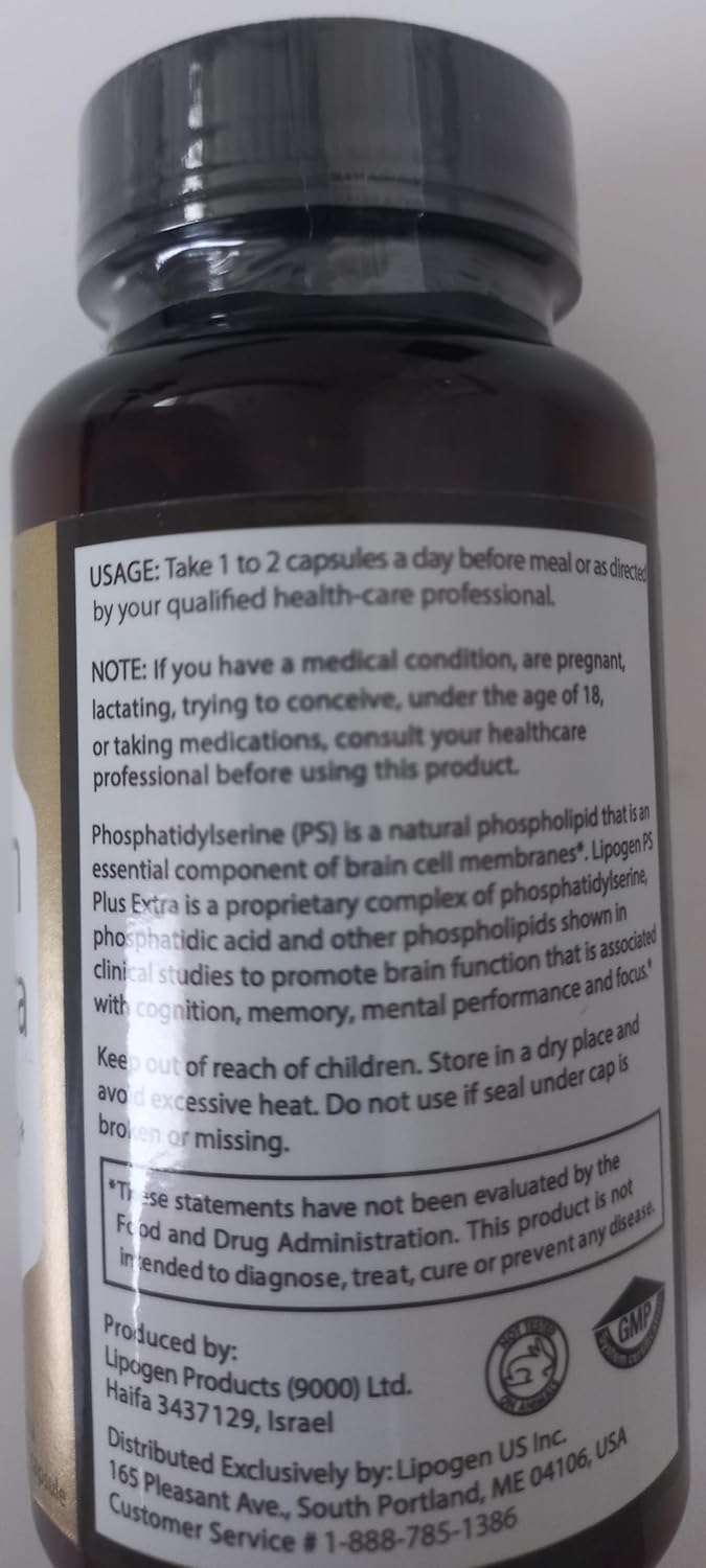 Lipogen PS Plus Extra - Suplemento de Fosfatidilserina 133mg - 30 Cápsulas Blandas