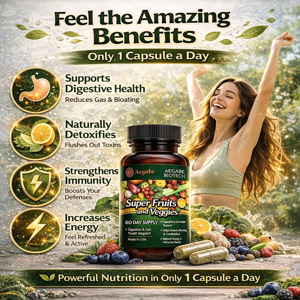 Super Fruits and Veggies - Suplemento de Frutas y Verduras Naturales (60 Días)