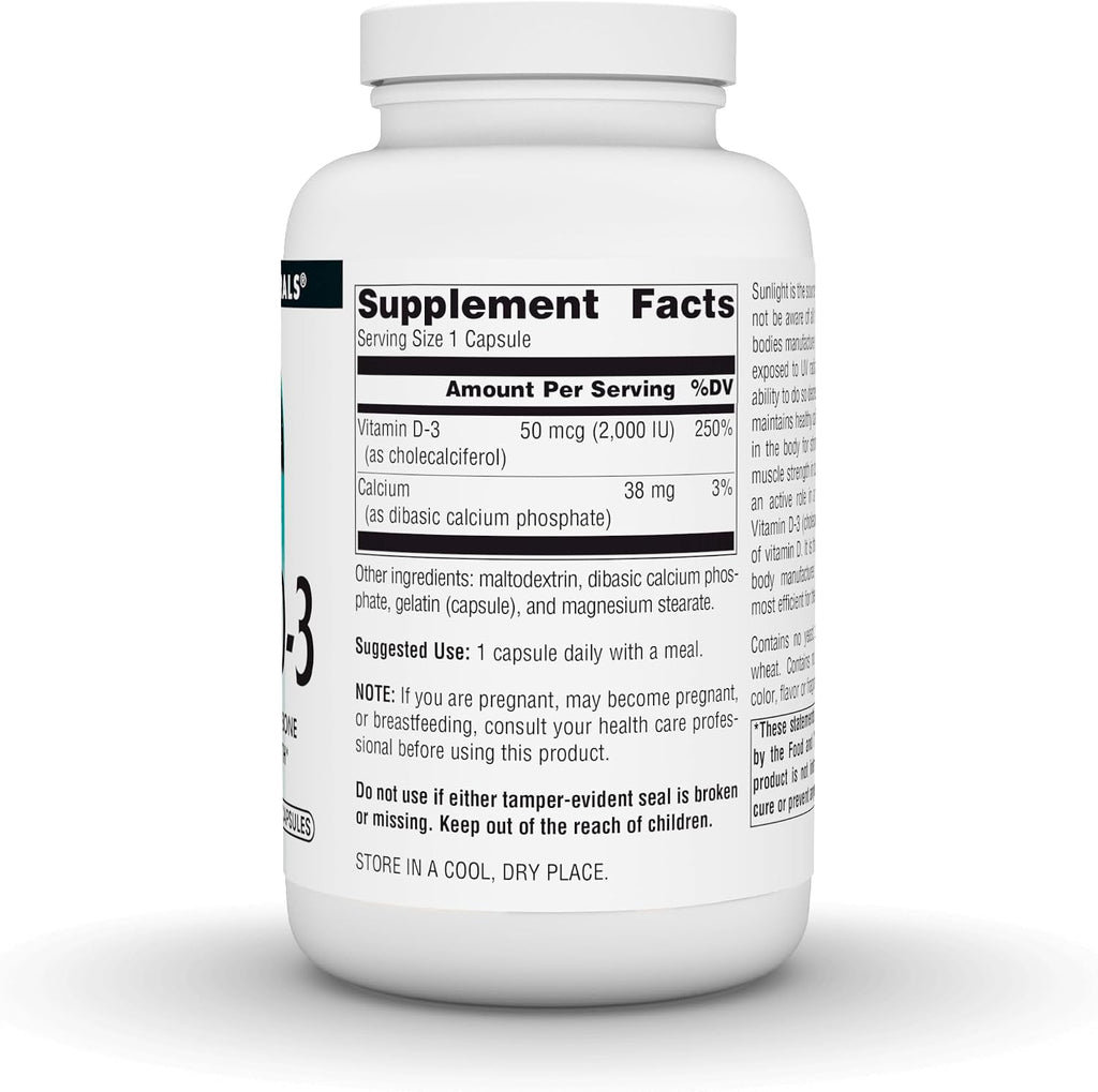 Source Naturals Vitamina D3 2000 IU (50 mcg) - 400 Cápsulas