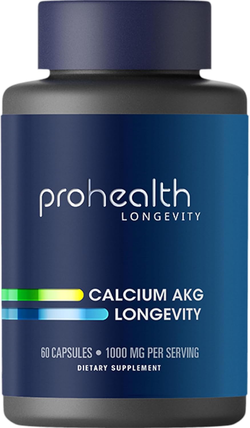 ProHealth Ca-AKG Suplemento de Alfa-cetoglutarato de Calcio (1000 mg, 60 Cápsulas)