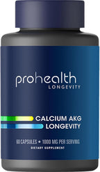 ProHealth Ca-AKG Suplemento de Alfa-cetoglutarato de Calcio (1000 mg, 60 Cápsulas)