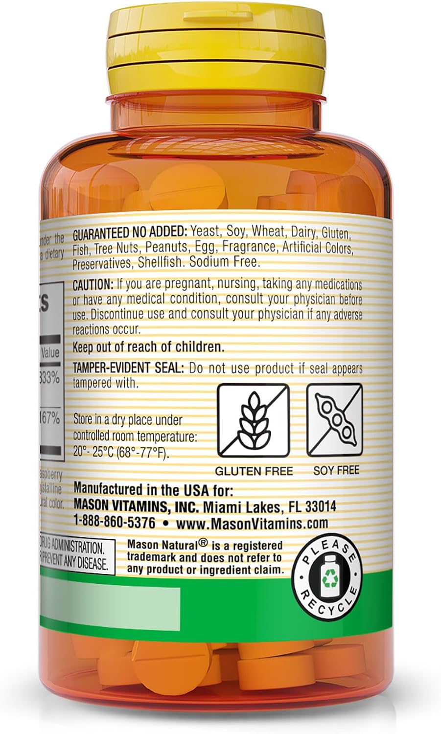 Mason Natural Vitamina B12 5000 mcg Sublingual - 30 Comprimidos Sabor Frambuesa