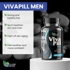 America Medic & Science VivaPill para Hombres (120 Cápsulas) - Suplemento para Cabello, Piel y Uñas con Biotina, Colágeno y Queratina