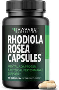 Rhodiola Rosea 120 Cápsulas | Adaptógeno Herbal con 3% Salidrósidos y 3% Rosavinas | Vegano, Sin Gluten | 4 Meses de Suministro