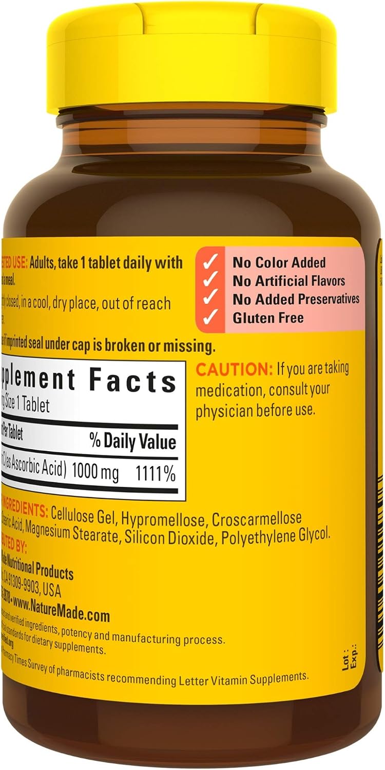 Nature Made Vitamina C 1000 mg - 300 Comprimidos (3 Envases de 100)
