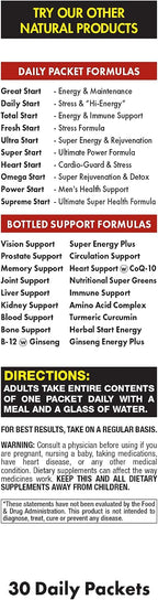 Daily Start All-in-One Daily Vitamin Pack - Energía y Concentración - 30 Días