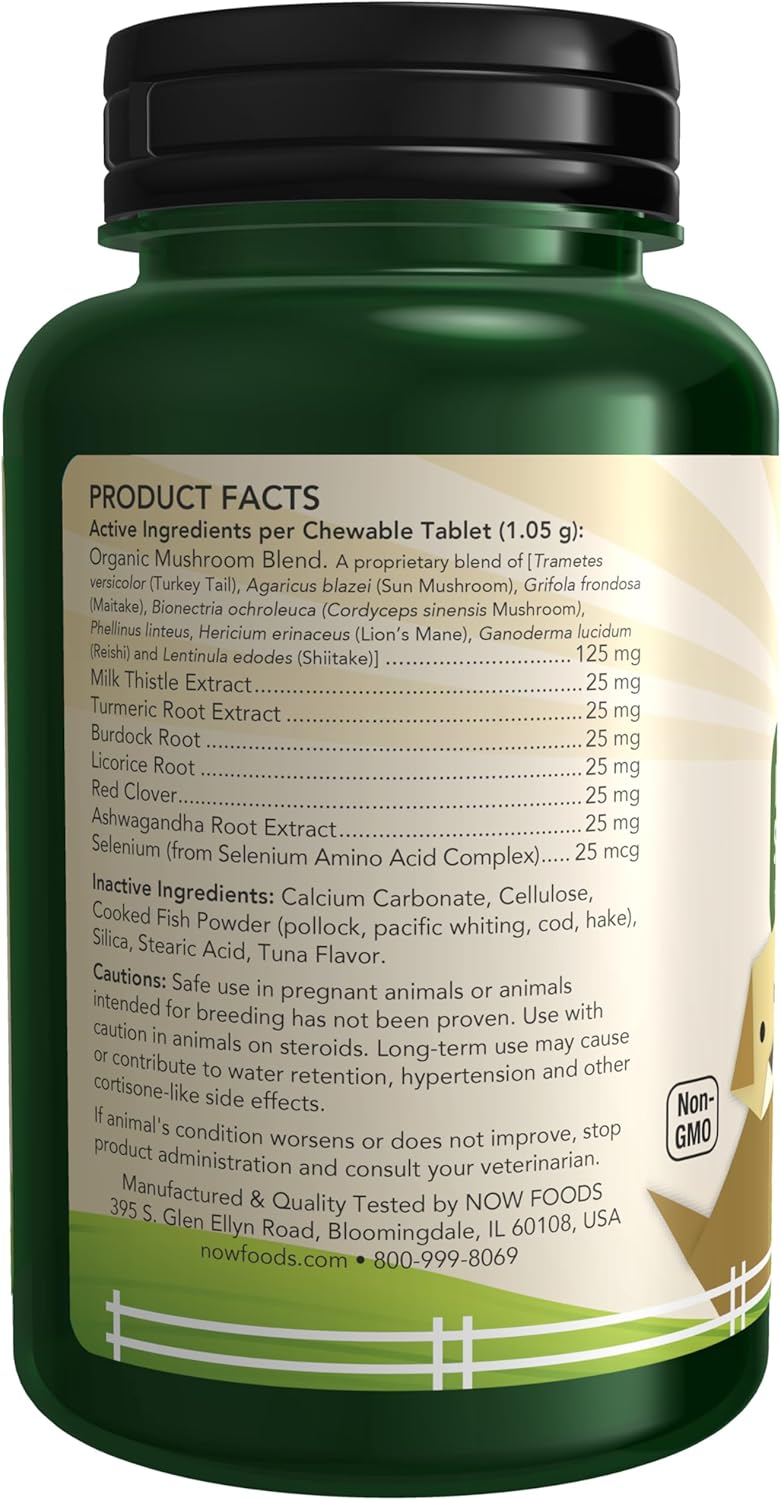 NOW Pet Health, Immune Support Supplement for Dogs and Cats, 90 Chewable Tablets
