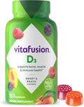 Vitafusion Vitamin D3 Gummies, Bone & Immune Support, Peach, Blackberry & Strawberry Flavors, 50 mcg (2000 IU) Vitamin D3, 150 Count, 75 Day Supply