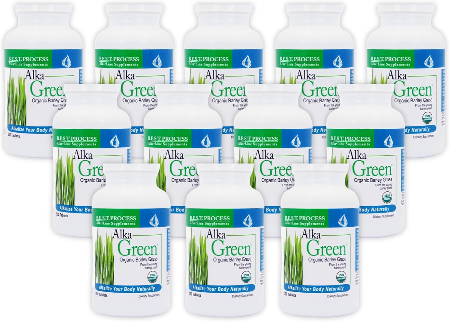 Alka•Green Comprimidos (12 Unidades) — Suplemento Orgánico de Cebada Verde, Fuente Natural de Enzimas y Aminoácidos