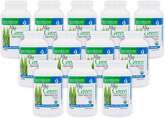 Alka•Green Comprimidos (12 Unidades) — Suplemento Orgánico de Cebada Verde, Fuente Natural de Enzimas y Aminoácidos