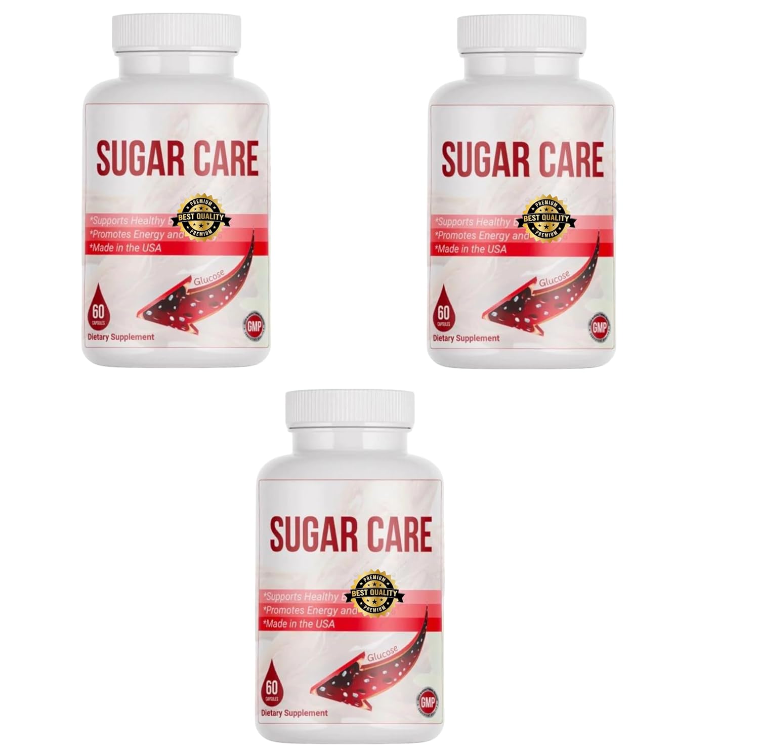 Sugar Care Herbal Supplement with Red Ginseng, 3 Bottles