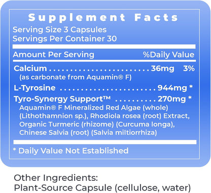 Premier Research Labs Tyrosine Matrix - Suplemento de L-Tirosina 944mg con Rhodiola Rosea y Algas Rojas - 90 Cápsulas – Image 7