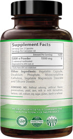 HealthyWayRx 1500mg SAM-e Suplemento de S-Adenosilmetionina - 60 Cápsulas