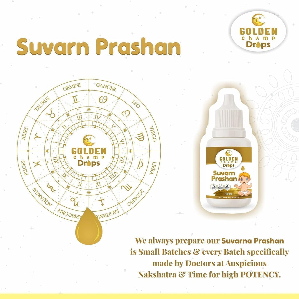 HENU Swarna Prashana Drops con Oro para Niños (15 ml)