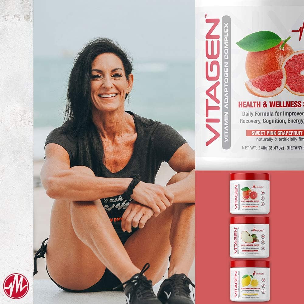 Metabolic Nutrition Vitagen, Complejo Vitamínico y Adaptógeno, 240 g (Sidra de Manzana)