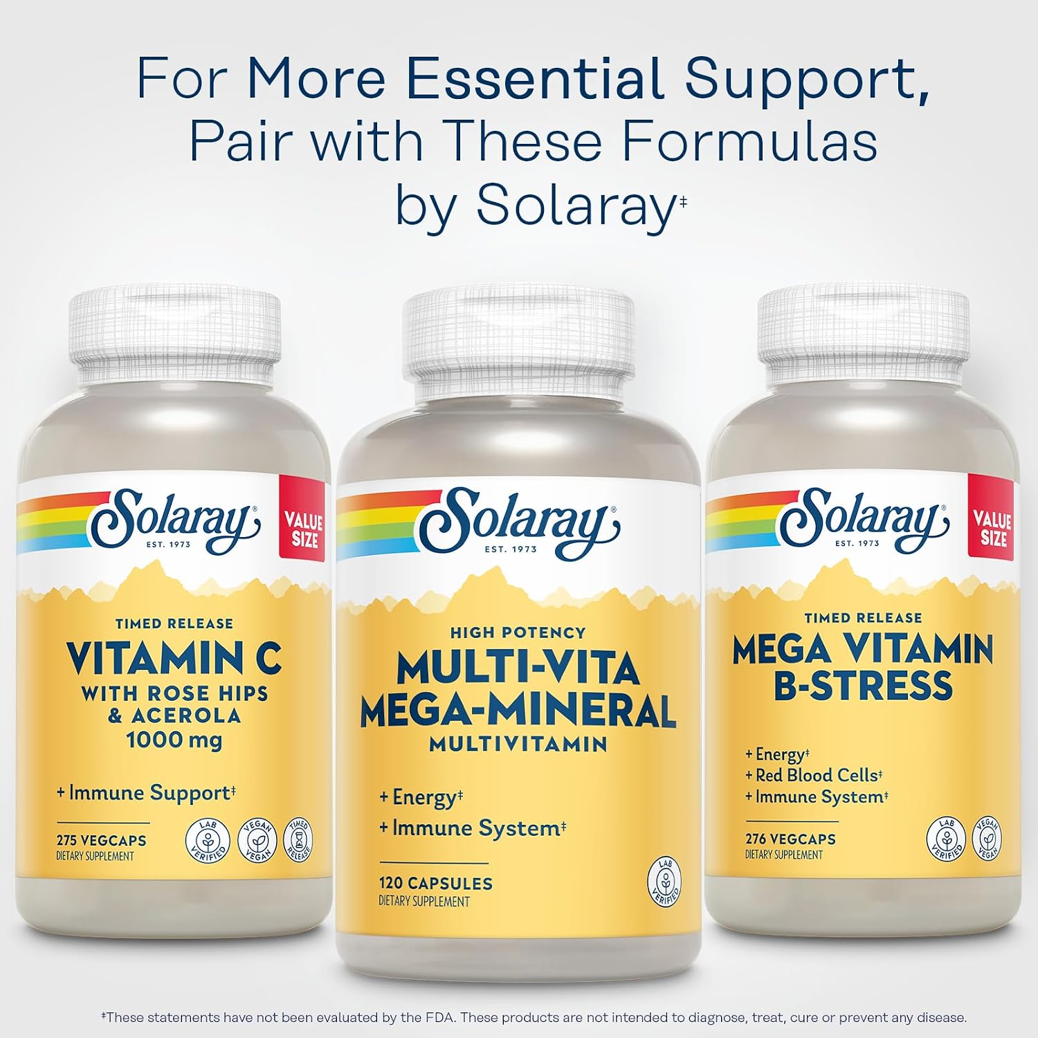 SOLARAY Multi-Vita Mega-Mineral Multivitamin for Men and Women, 120 Capsules