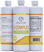 BrainChild B-Complex Líquido - Vitaminas B Metiladas de Alta Potencia para Energía, Estrés y Estado de Ánimo, Sin OGM, Vegano, Sin Gluten, Limón - 473 ml