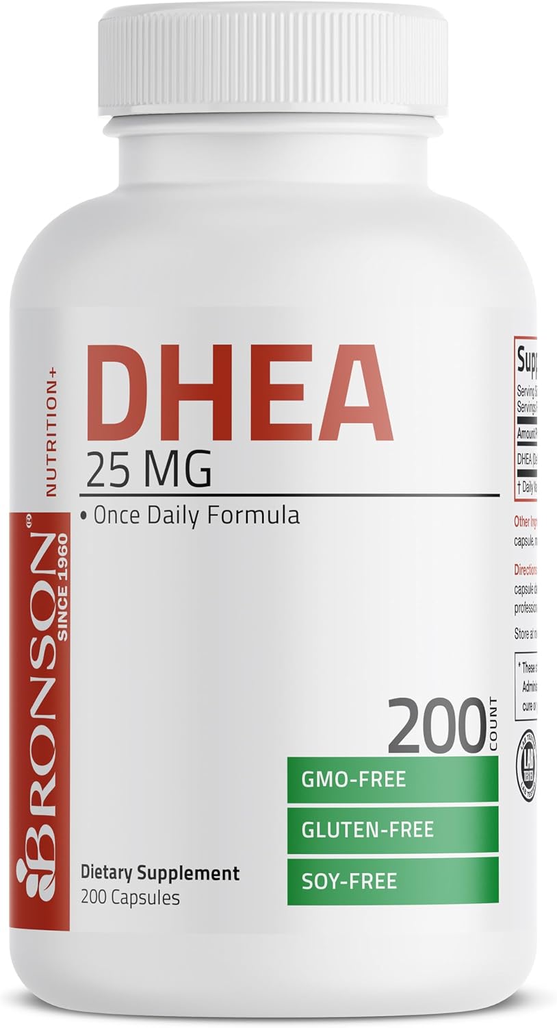 Bronson DHEA 25mg Fórmula Diaria, 200 Cápsulas Vegetarianas