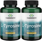 Swanson L-Tirosina - 100 Cápsulas - 500 mg por Cápsula - Suplemento de Aminoácido para el Apoyo Cognitivo y la Claridad Mental