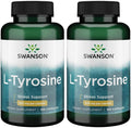 Swanson L-Tirosina - 500 mg, 100 Cápsulas (2 Paquetes)