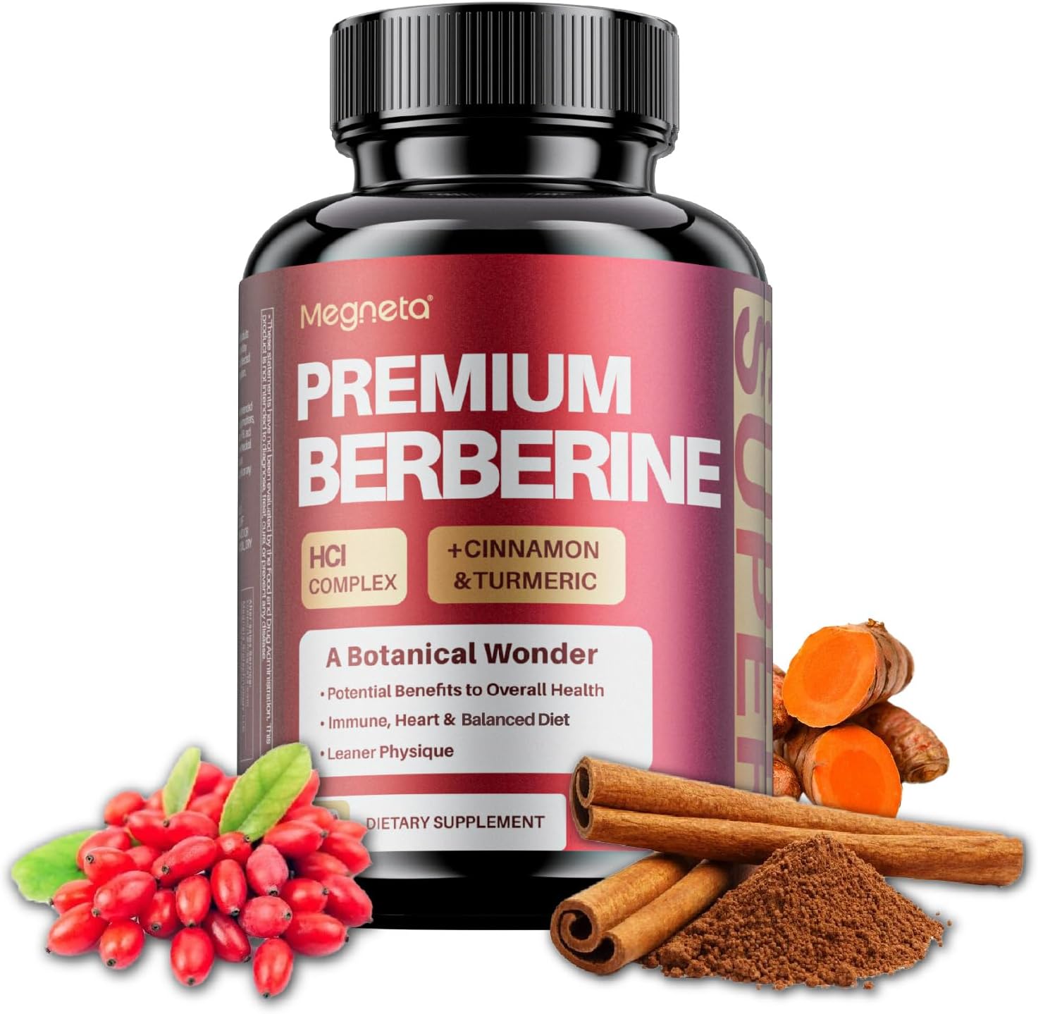 Premium Berberine HCl Complex con Canela y Cúrcuma - 60 Cápsulas