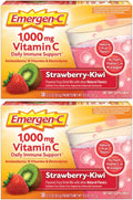 Emergen-C Vitamina C 1000mg Polvo, Sabor Fresa Kiwi, 60 Sobres