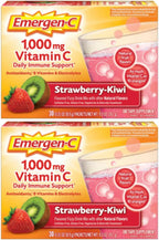 Emergen-C Vitamina C 1000mg Polvo, Sabor Fresa Kiwi, 60 Sobres