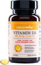 NatureWise Vitamina D3 1000 IU (25 mcg) – 90 Cápsulas Blandas con Aceite de Oliva Virgen Extra Ecológico