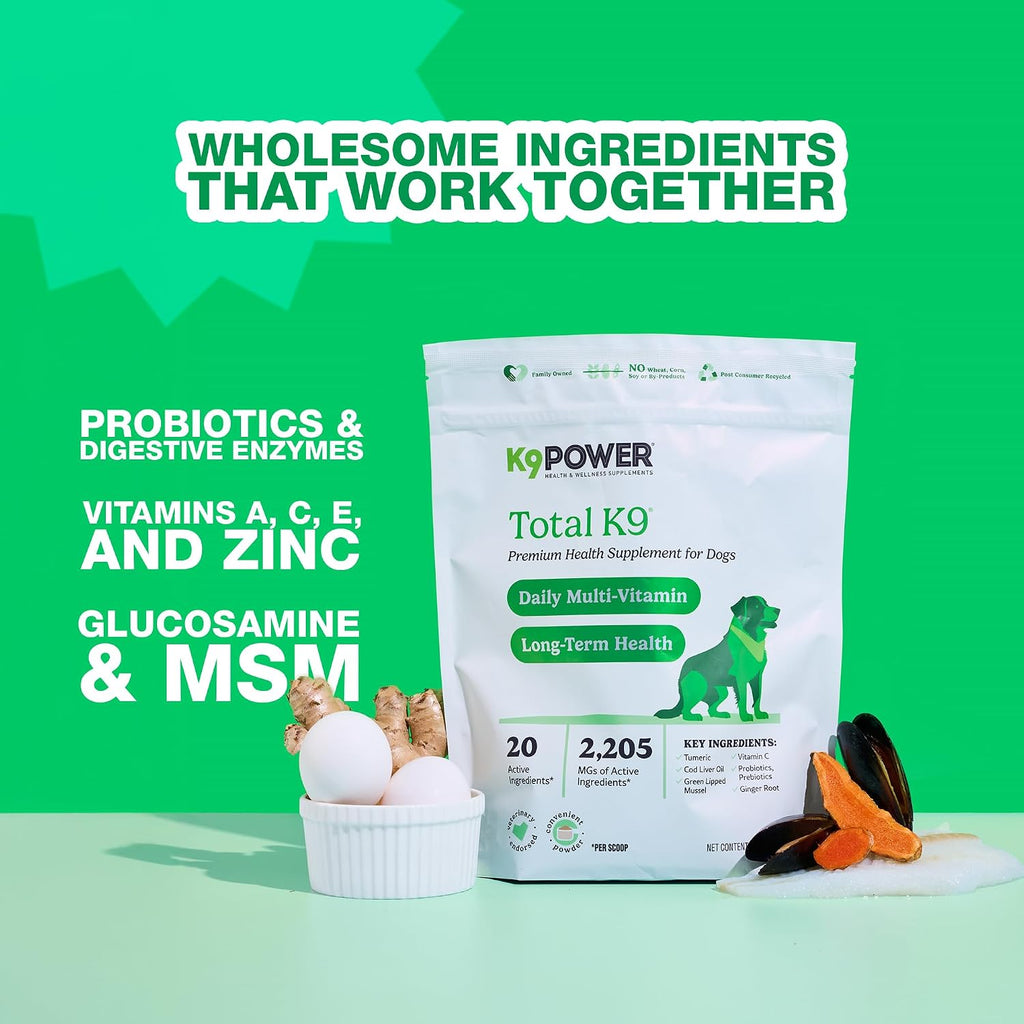 K9Power Total K9 – Polvo Multivitamínico 11 en 1 para Perros