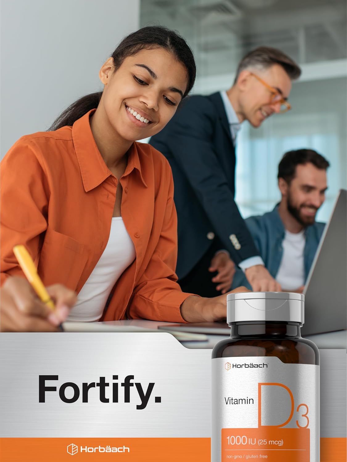 Horbäach Vitamina D3 1000IU (25mcg) Softgels - 180 Cápsulas